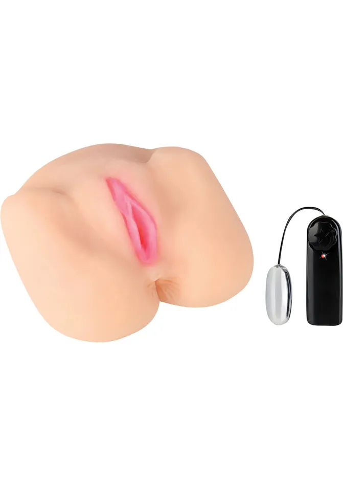 Male Sex Toys Hustler Toys Hustler Vibrating Spread Eagle Pussy and Ass with Bullet and Wired Remote Control Vanilla
