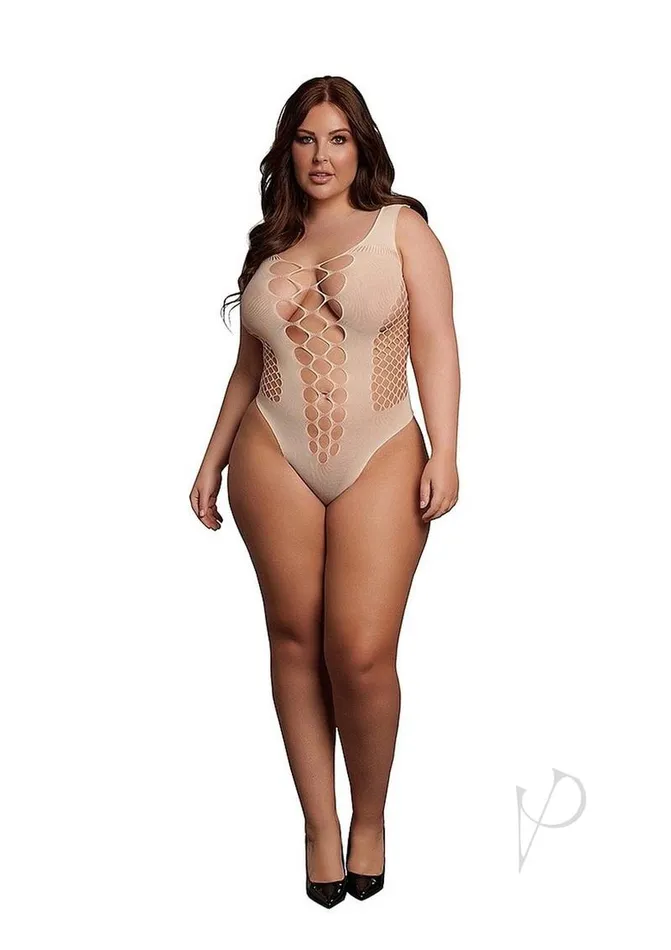 Male Sex Toys Le Desir Le Desir VNeck Teddy with Opaque Panels Queen Beige Male Sex Toys Le Desir Le Desir VNeck Teddy with Opaque Panels Queen Beige
