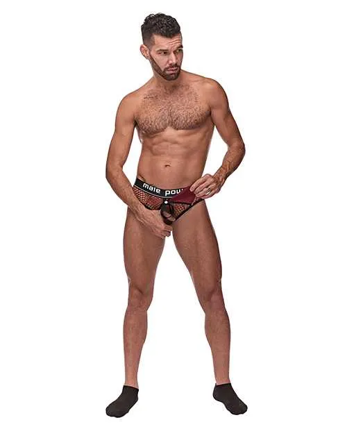Male Sex Toys Male Power Cock Pit Fishnet Cock Ring Thong Red SM