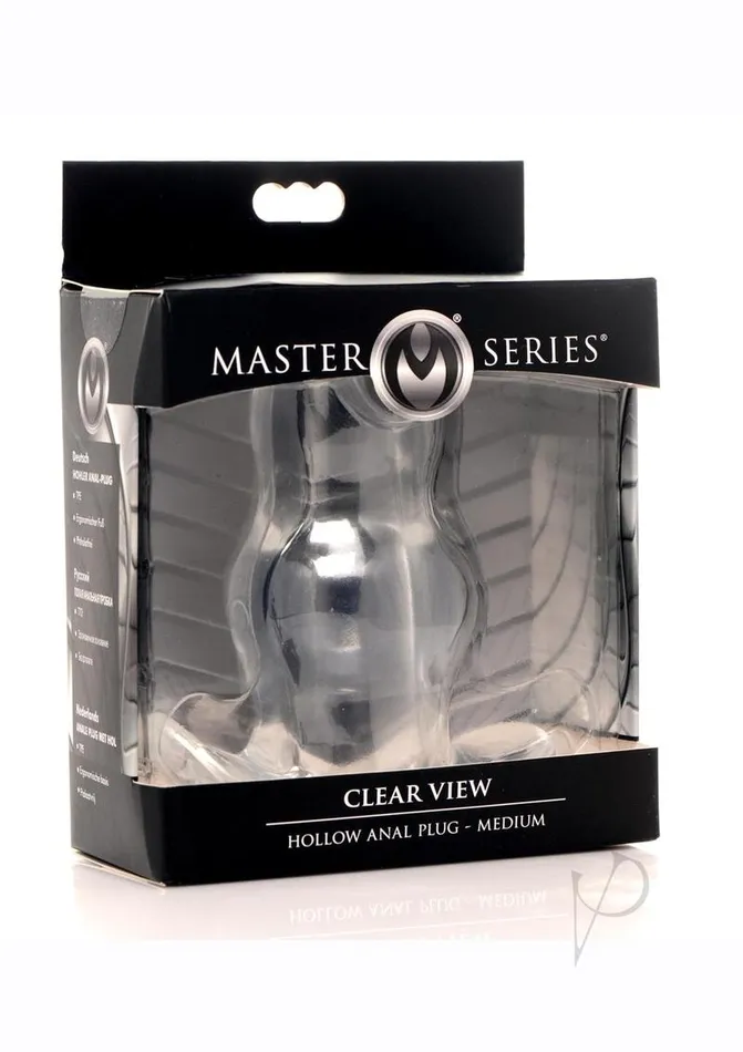 Male Sex Toys Master Series Master Series Clear View Hollow Anal Plug Medium Male Sex Toys Master Series Master Series Clear View Hollow Anal Plug Medium