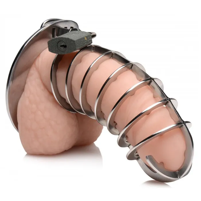 Male Sex Toys Master Series Stainless Steel Spiked Chastity Cage