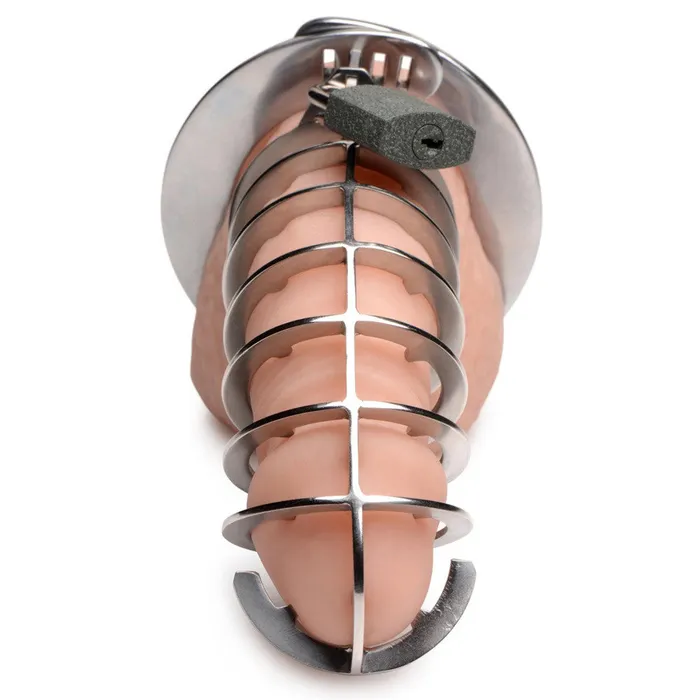 Male Sex Toys Master Series Stainless Steel Spiked Chastity Cage