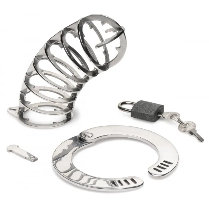 Male Sex Toys Master Series Stainless Steel Spiked Chastity Cage