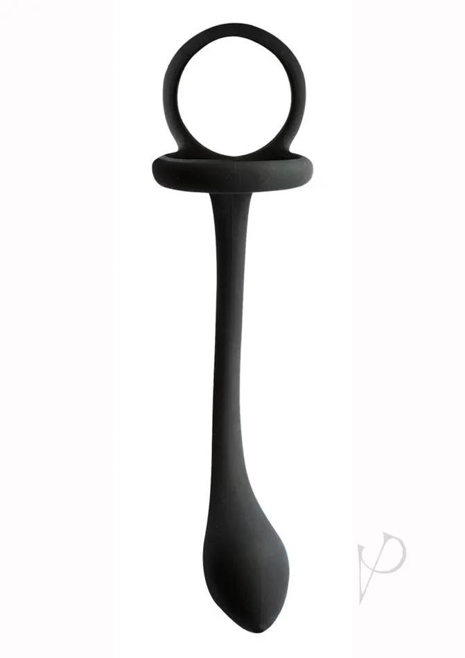 Male Sex Toys My Cockring My Cock Ring Silicone Cock Ring with Butt Plug Black