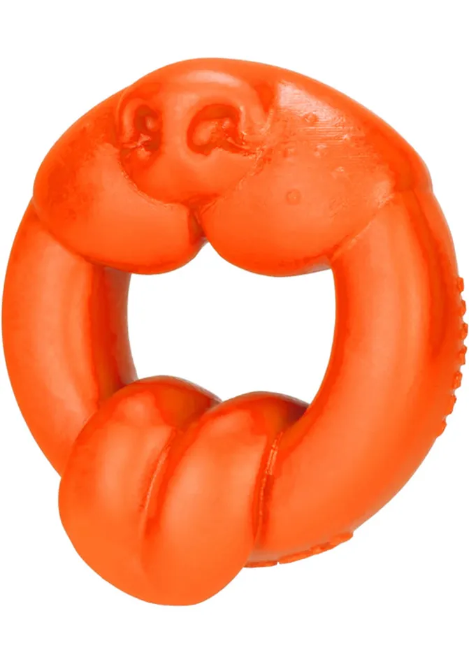 Male Sex Toys Oxballs Oxballs Scrappy Puppy Silicone Cock Ring Orange