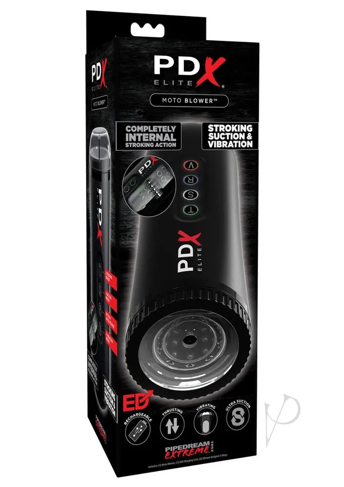 Male Sex Toys Pdx Elite PDX Elite Moto Blower Masturbator Black