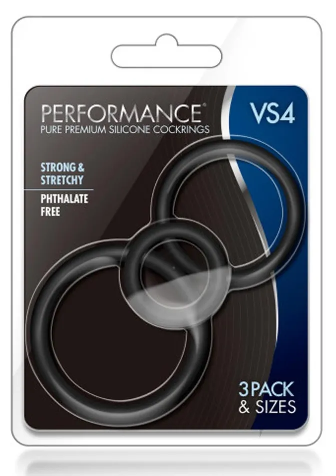 Male Sex Toys Performance Performance VS4 Pure Premium Silicone Cock Ring Set 3 Sizes Black Male Sex Toys Performance Performance VS4 Pure Premium Silicone Cock Ring Set 3 Sizes Black