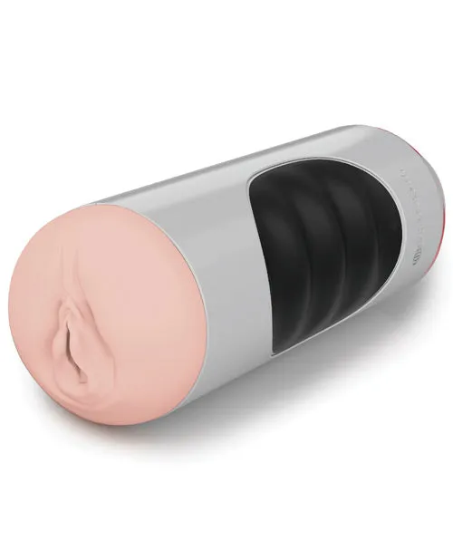 Male Sex Toys Pipedream Extreme Toyz Pipedream Extreme Toyz Mega Grip Vibrating Pussy Masturbator Pussy WhiteBlackVanilla