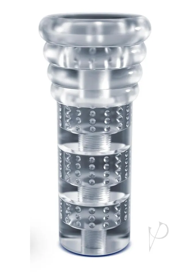 Male Sex Toys Rize Luz Self Lubricating Stroker Dual End Masturbator Clear Rize