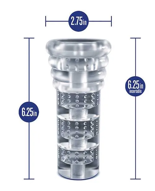 Male Sex Toys Rize Luz Self Lubricating Stroker Dual End Masturbator Clear Rize