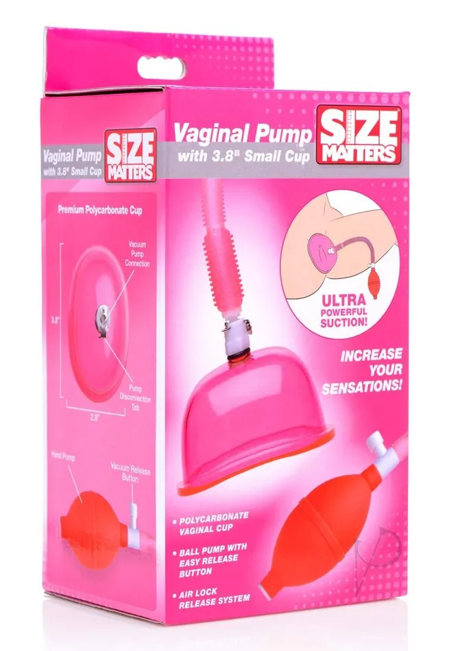 Male Sex Toys Size Matters Size Matters Vaginal Pump with 38in Cup Small Pink Male Sex Toys Size Matters Size Matters Vaginal Pump with 38in Cup Small Pink