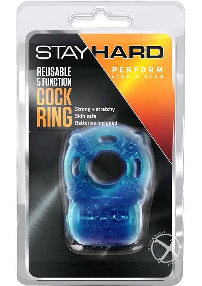 Male Sex Toys Stay Hard Stay Hard Vibrating Cock Ring Blue