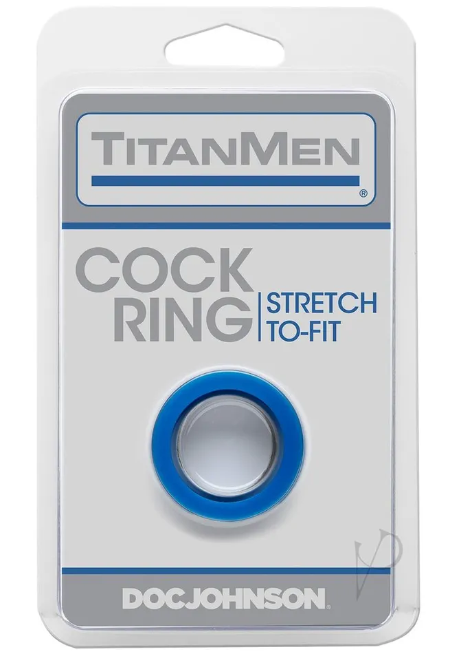 Male Sex Toys Titan Men TitanMen StretchToFit Cock Ring Blue