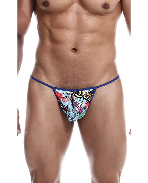 Malebasics Male Sex Toys Male Basics Sinful Hipster Music T Thong GString Blue Print XL