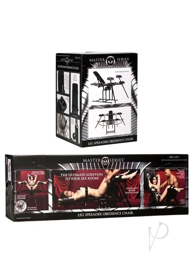 Master Series Anal Master Series Leg Spreader Obedience Chair Black