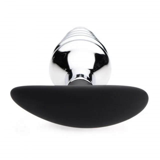 Master Series Dark Hive Metal and Silicone Ribbed Anal Plug Male Sex Toys
