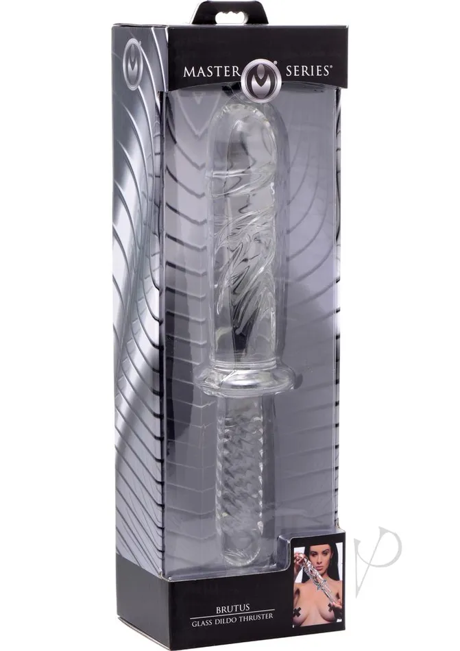 Master Series Dildos Master Series Brutus Glass Dildo Thruster Clear
