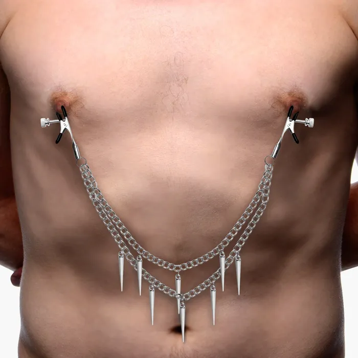Master Series Female Sex Toys Daggers Double Chain Nipple Clamps