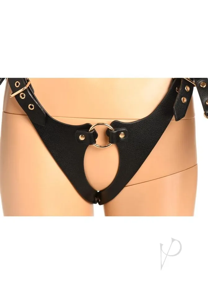 Master Series Female Sex Toys Master Series Harness with Restraints BlackGold