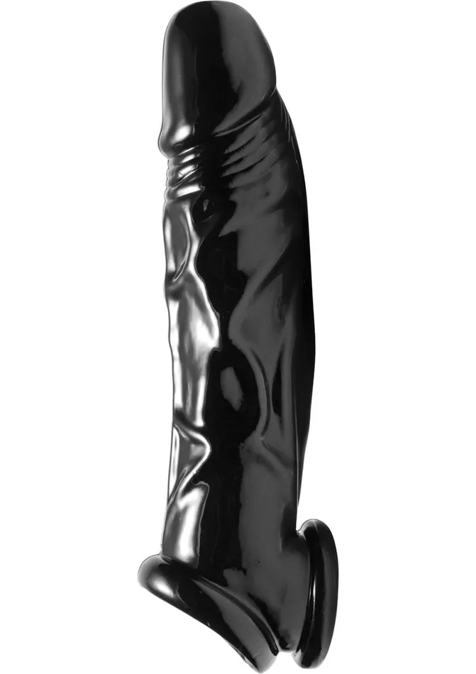 Master Series Fuk Tool Penis Sheath and Ball Stretcher Black Master Series Male Sex Toys