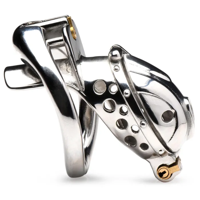 Master Series Male Sex Toys Entrapment Deluxe Locking Chastity Cage