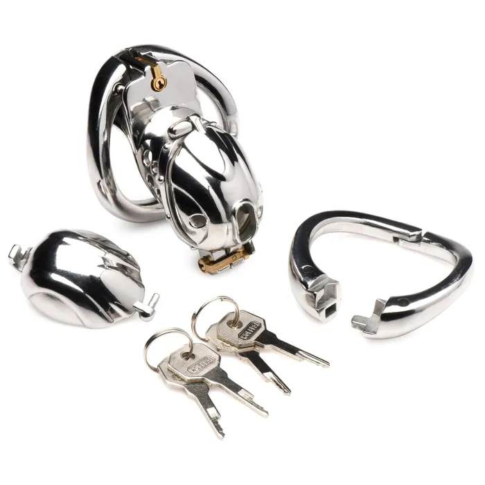 Master Series Male Sex Toys Entrapment Deluxe Locking Chastity Cage
