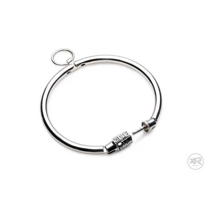 Master Series Stainless Steel Combination Lock Slave Collar Dildos