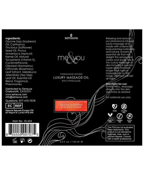 Me And You Couples Me and You Pheromone Infused Luxury Massage Oil Wild Passionfruit Island Guava 42oz Me And You Couples Me and You Pheromone Infused Luxury Massage Oil Wild Passionfruit Island Guava 42oz