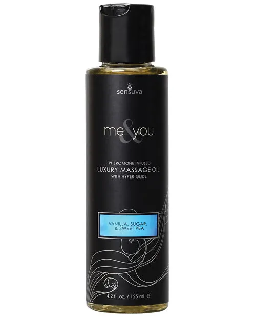 Me and You Pheromone Infused Luxury Massage Oil Vanilla Sugar Sweet Pea 42oz Me And You Couples Me and You Pheromone Infused Luxury Massage Oil Vanilla Sugar Sweet Pea 42oz Me And You Couples