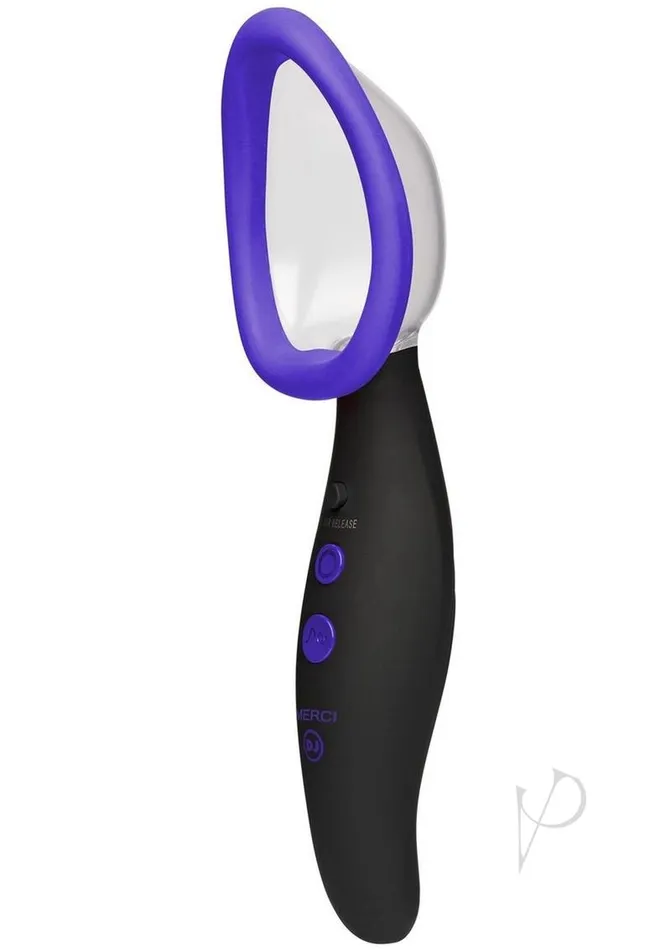 Merci Female Sex Toys Merci Pumped Rechargeable Silicone Vibrating Pussy Pump Black Merci Female Sex Toys Merci Pumped Rechargeable Silicone Vibrating Pussy Pump Black