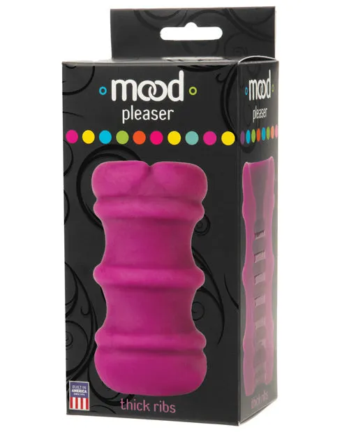Mood Pleaser Thick Ribbed Ultraskyn Masturbator Purple Mood Male Sex Toys Mood Pleaser Thick Ribbed Ultraskyn Masturbator Purple Mood Male Sex Toys