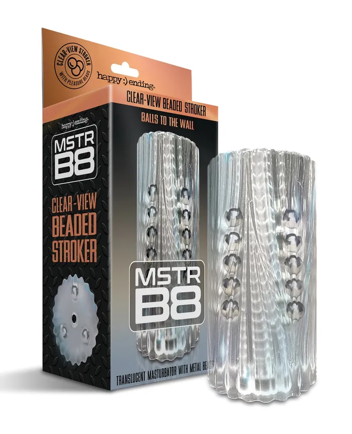 MSTR B8 Balls to the Wall ClearView Beaded Stroker Clear Mstr B8 Dildos