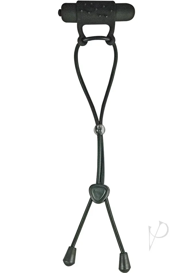 My Cockring Dildos My Cockring Silicone Vibrating Cock and Ball Cinch Adjustable Cock Tie Black