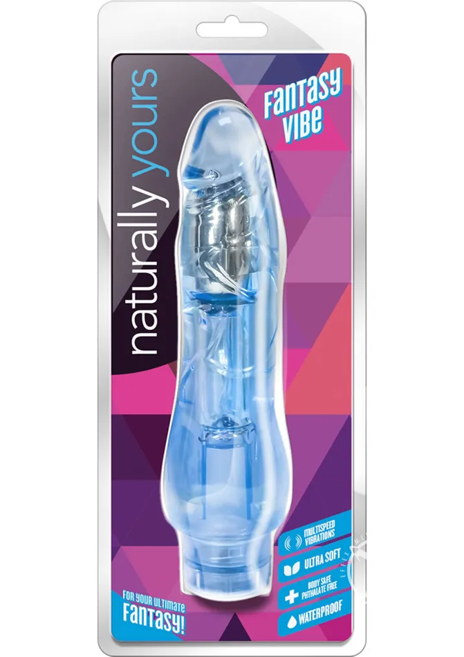 Naturally Yours Vibrators Naturally Yours Fantasy Vibrating Dildo 85in Blue Naturally Yours Vibrators Naturally Yours Fantasy Vibrating Dildo 85in Blue