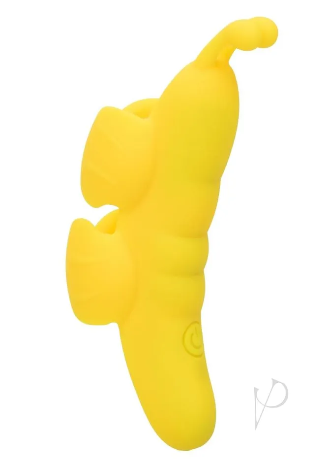 Neon Vibes Female Sex Toys Neon Vibes The Butterfly Vibe Rechargeable Silicone Finger Teaser Yellow