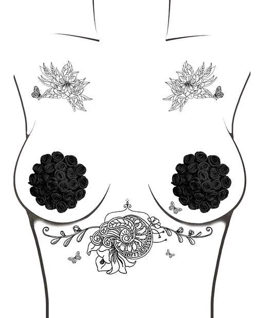 Neva Nude Anal Neva Nude Burlesque Nightfall Roses Reusable Silicone Pasties Black OS Neva Nude Anal Neva Nude Burlesque Nightfall Roses Reusable Silicone Pasties Black OS