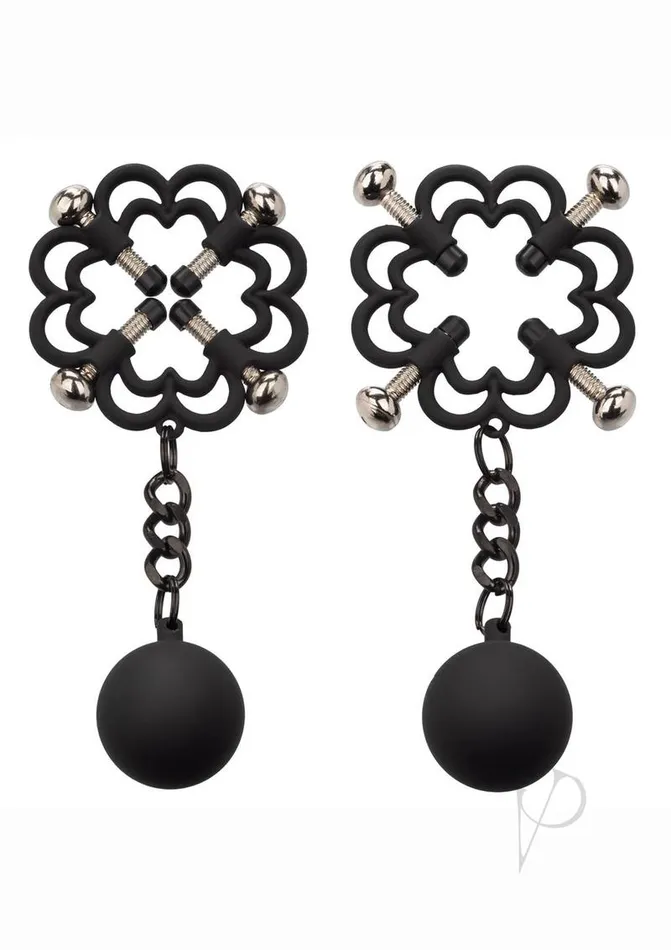 Nipple Grips Power Grip 4Point Weighted Nipple Press Clamps BlackSilver Nipple Grips Anal
