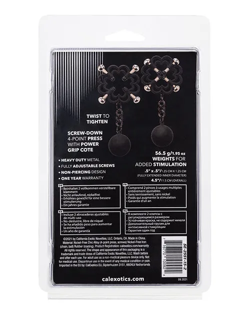Nipple Grips Power Grip 4Point Weighted Nipple Press Clamps BlackSilver Nipple Grips Anal