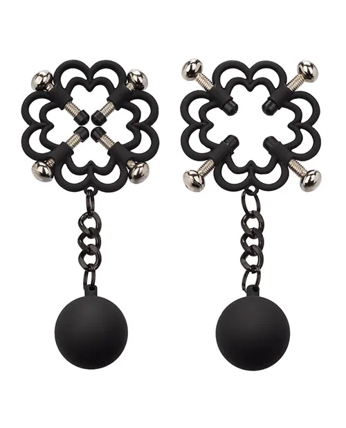 Nipple Grips Power Grip 4Point Weighted Nipple Press Clamps BlackSilver Nipple Grips Anal