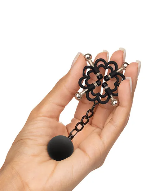 Nipple Grips Power Grip 4Point Weighted Nipple Press Clamps BlackSilver Nipple Grips Anal