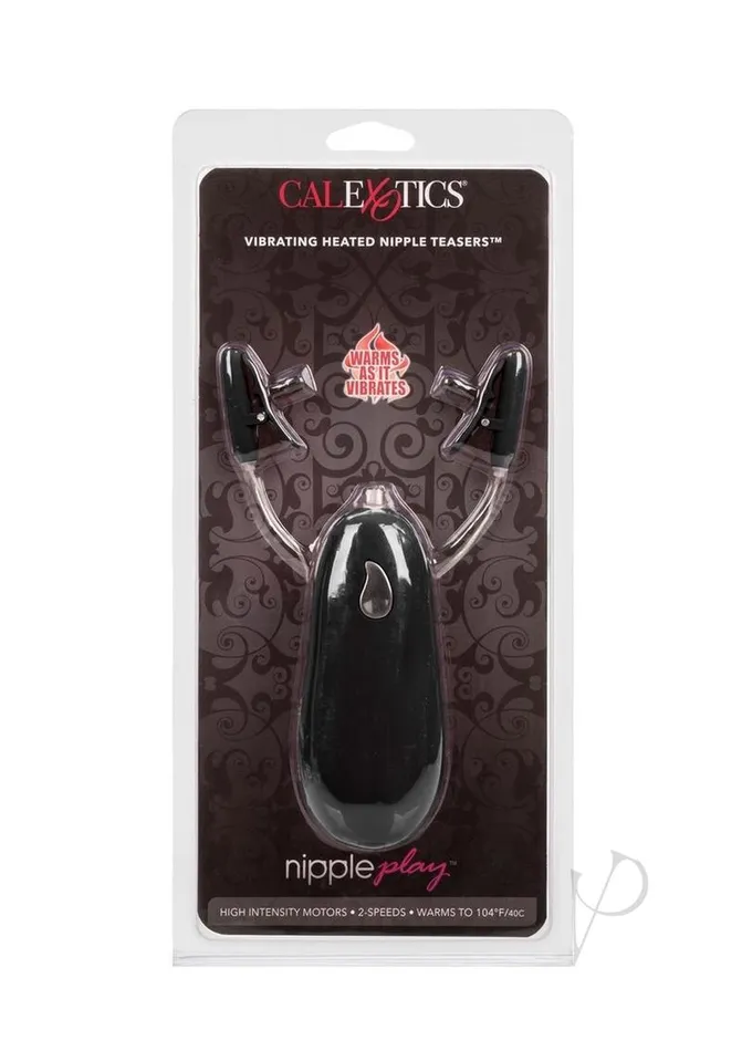 Nipple Play Female Sex Toys Nipple Play Vibrating Warming Nipple Teasers with Wired Remote Control Black