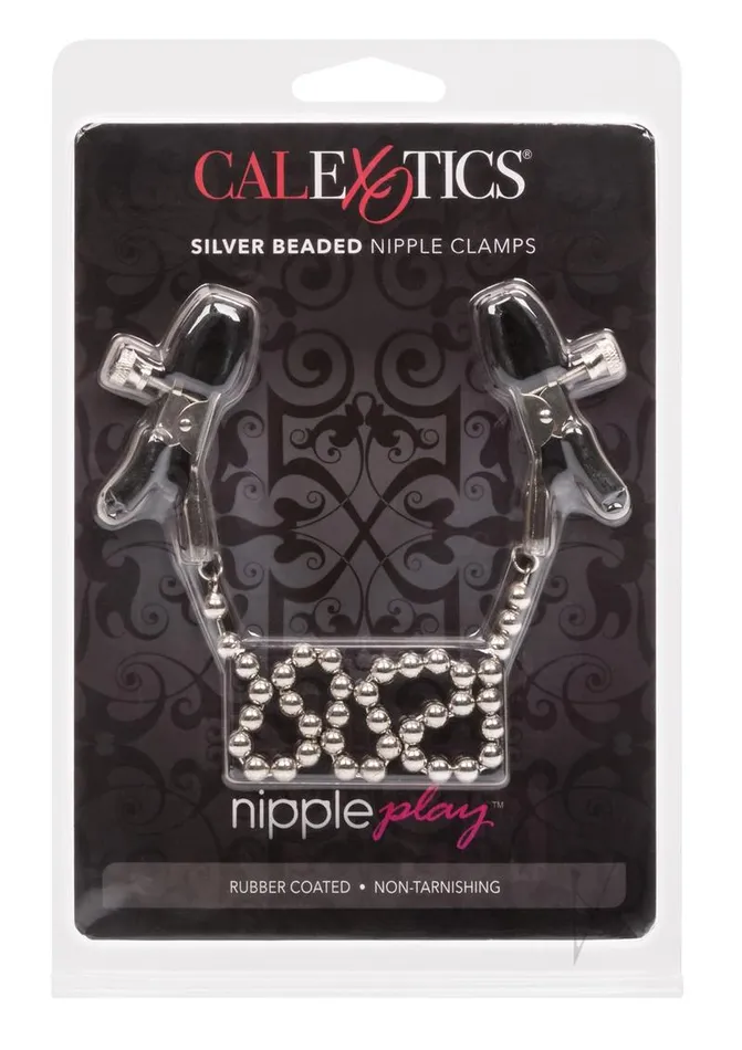 Nipple Play Silver Beaded Chain Nipple Clamps Silver Nipple Play Anal
