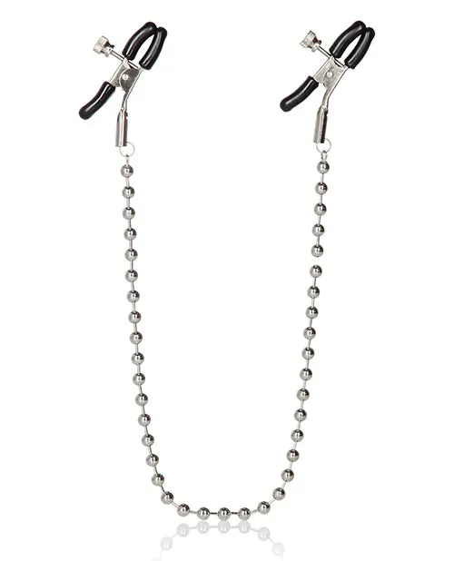 Nipple Play Silver Beaded Chain Nipple Clamps Silver Nipple Play Anal Nipple Play Silver Beaded Chain Nipple Clamps Silver Nipple Play Anal