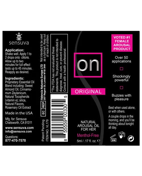 ON Natural Arousal Oil For Her Original 5 ml Bottle On Female Sex Toys