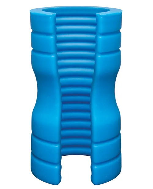 OptiMALE Ribbed Truskyn Silicone Masturbator Blue Opti Male Male Sex Toys