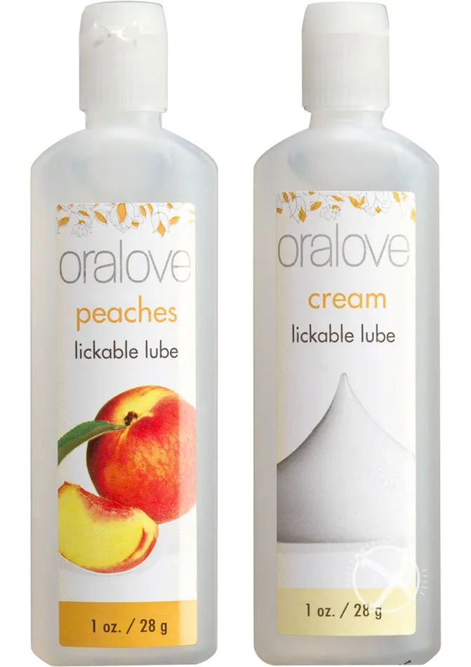 Oralove Delicious Duo Lickable Peaches and Cream Water Based Lubricant 1oz 2 per set Oralove Anal Oralove Delicious Duo Lickable Peaches and Cream Water Based Lubricant 1oz 2 per set Oralove Anal