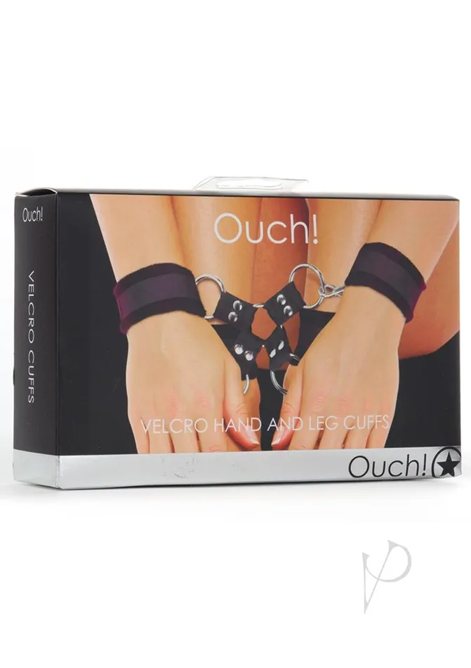 Ouch Anal Ouch Velcro Hand and Leg Cuffs Black