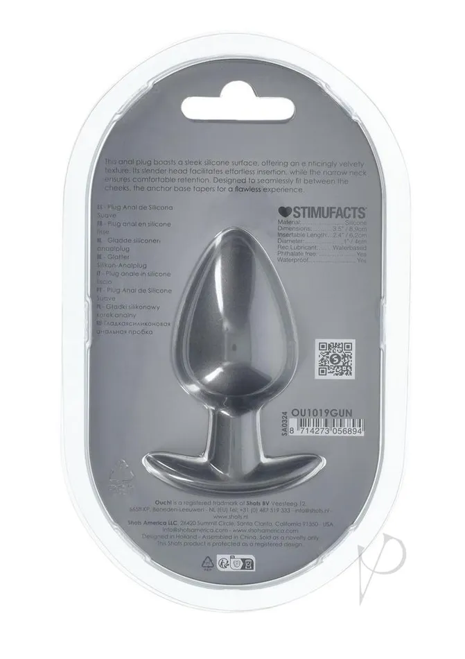 Ouch Anal Plug Silicone Large Gun Metal Ouch Male Sex Toys Ouch Anal Plug Silicone Large Gun Metal Ouch Male Sex Toys