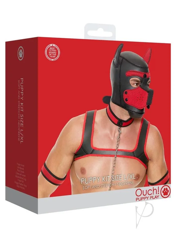Ouch Couples Ouch Neoprene Puppy Kit LXL Red