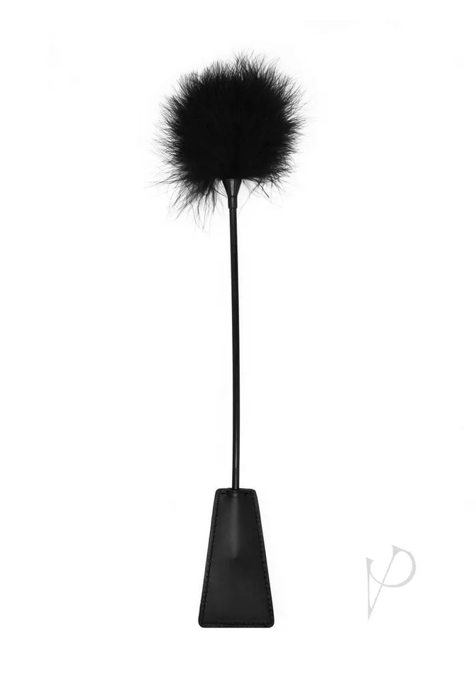 Ouch Crop with Feather Tickler Black Ouch Couples Ouch Crop with Feather Tickler Black Ouch Couples